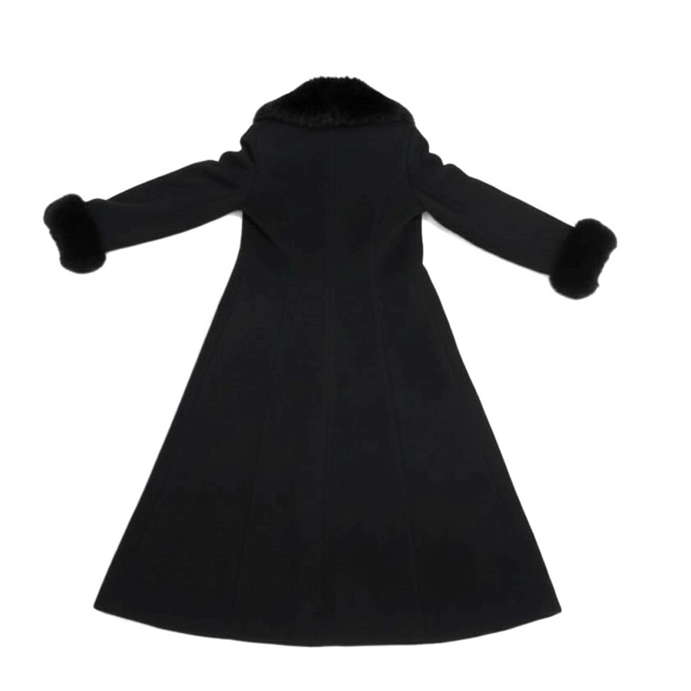Marvin Richard’s Button Up Fur Cuff Wool Vintage Silk Lined Long Coat Jacket - Picture 3 of 7